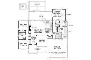 Floor Plan - Main Floor for Ranch House Plan #929-1091 - 3 bed, 2 bath