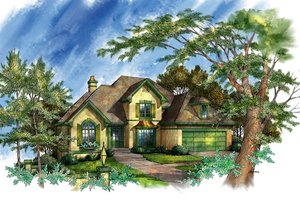 European Exterior - Front Elevation Plan #71-111