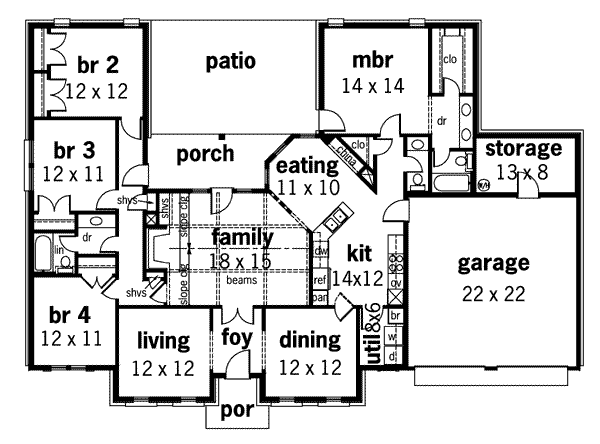 Home Plan - Traditional Floor Plan - Main Floor Plan #45-130