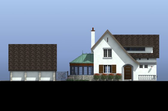 Exterior - Front Elevation 3 for Traditional House Plan #933-2 - 3 bed, 2.5 bath