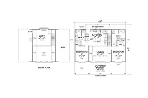 Floor Plan - Main Floor for Cabin House Plan #472-452 - 2 bed, 2 bath