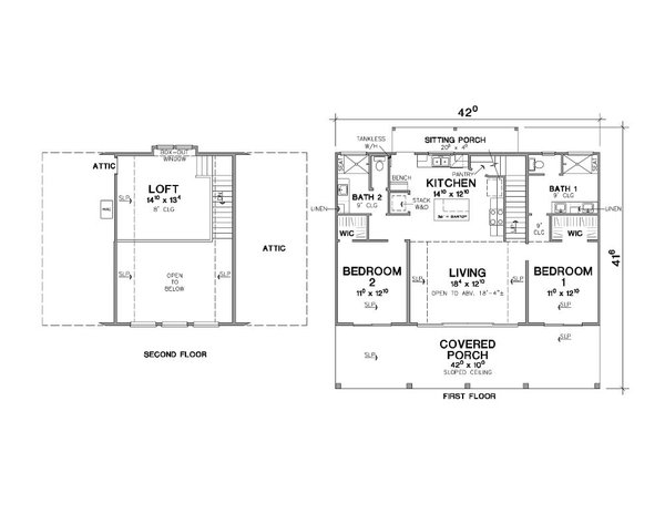 House Blueprint - Cabin Floor Plan - Main Floor Plan #472-452