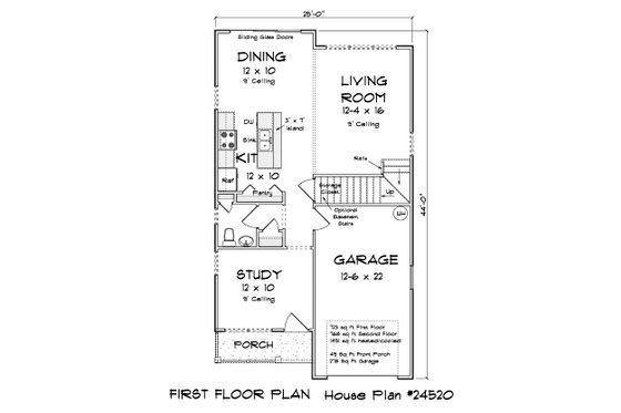 Floor Plan - Main Floor for Cottage House Plan #513-2313 - 3 bed, 2.5 bath