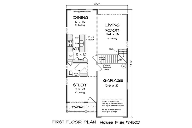 House Design - Floor Plan - Main Floor for Cottage House Plan #513-2313 - 3 bed, 2.5 bath