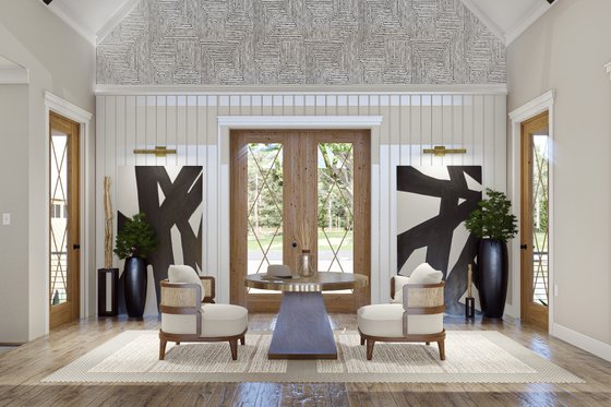 Interior - Entry for Cottage House Plan #455-811 - 1 bed, 1.5 bath
