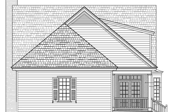 Exterior - Rear Elevation for Southern House Plan #137-261 - 3 bed, 3.5 bath