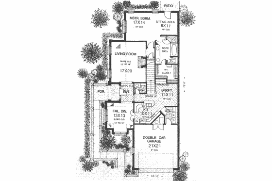 Floor Plan - Main Floor for European House Plan #310-489 - 3 bed, 2.5 bath