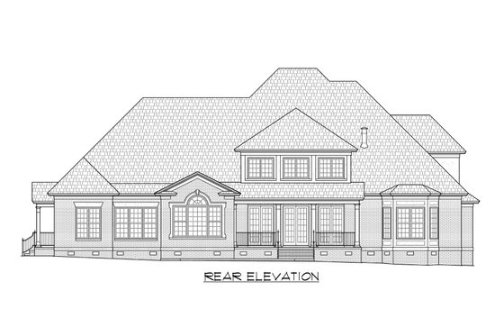 Exterior - Rear Elevation for Traditional House Plan #1054-83 - 5 bed, 4.5 bath