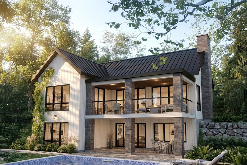 Dream House Plan - Exterior - Rear Elevation for Modern House Plan #23-2911 - 4 bed, 2.5 bath