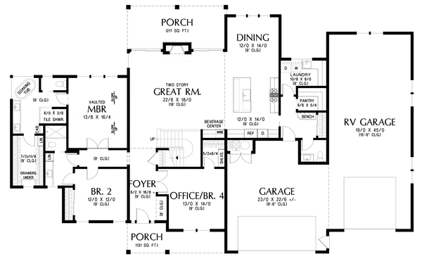 Home Plan - Farmhouse Floor Plan - Main Floor Plan #48-1184
