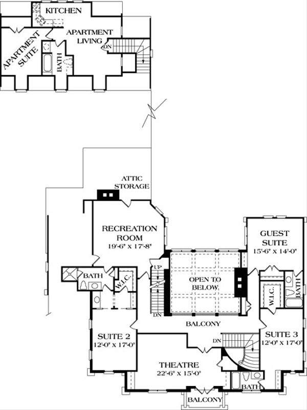 Architectural House Design - European Floor Plan - Upper Floor Plan #453-24