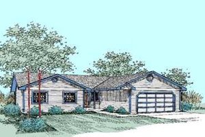 Ranch Exterior - Front Elevation Plan #60-470