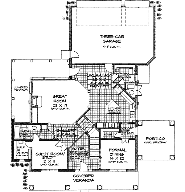 Home Plan - Colonial Floor Plan - Main Floor Plan #310-684
