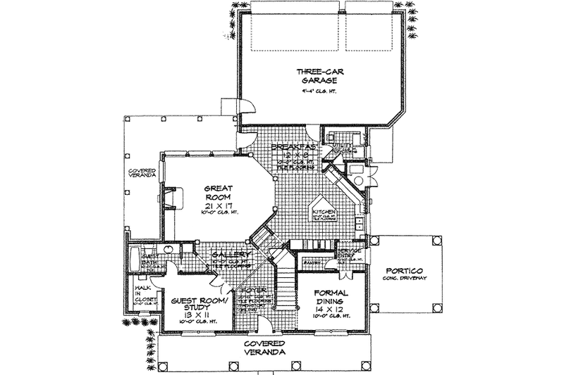Home Plan - Floor Plan - Main Floor for Colonial House Plan #310-684 - 4 bed, 4 bath