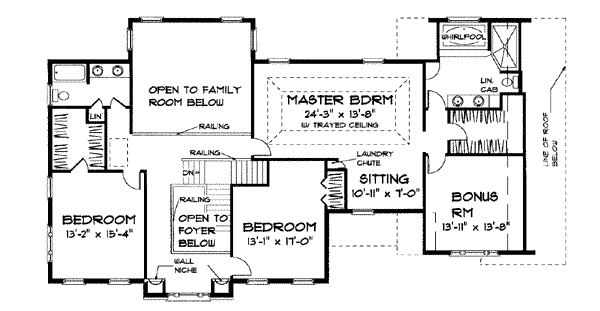 Traditional Floor Plan - Upper Floor Plan #75-183