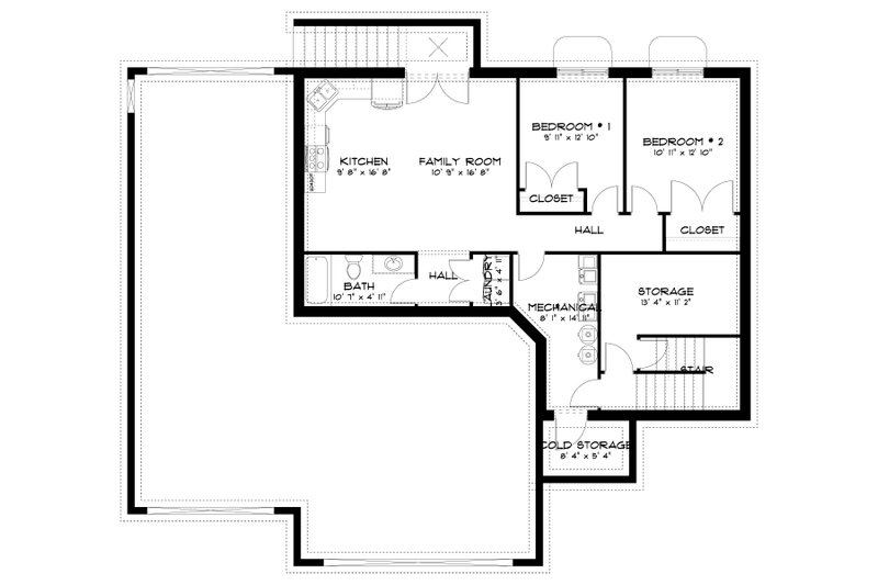 House Plan Design - Floor Plan - Lower Floor for Traditional House Plan #1060-153 - 5 bed, 4 bath
