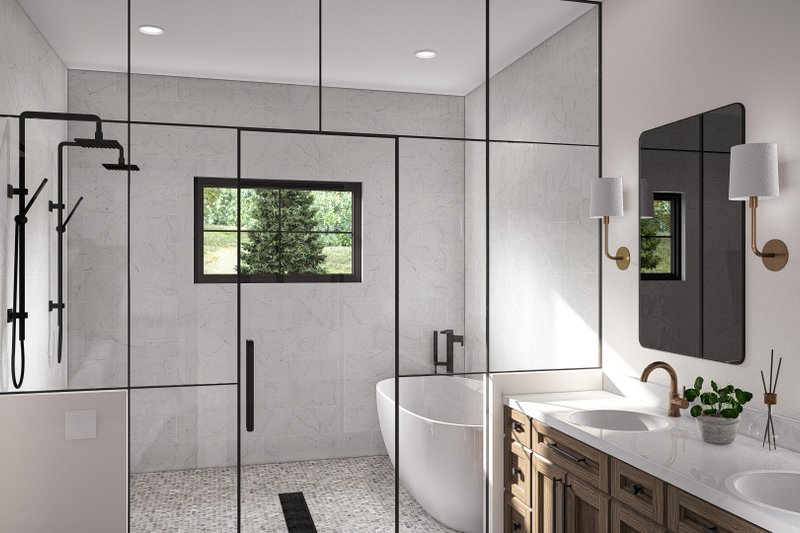 House Plan Design - Interior - Master Bathroom 1 for Farmhouse House Plan #455-502 - 4 bed, 3 bath