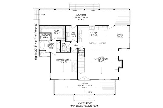 Floor Plan - Main Floor for Country House Plan #932-359 - 3 bed, 2.5 bath