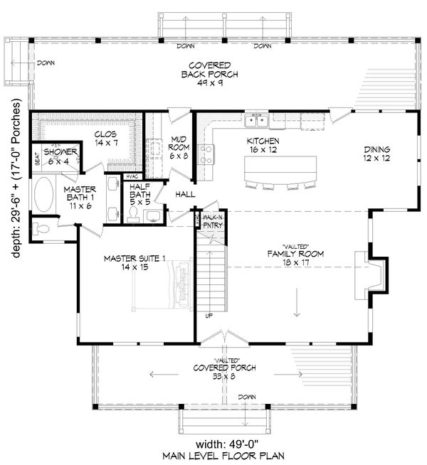 House Plan Design - Country Floor Plan - Main Floor Plan #932-359
