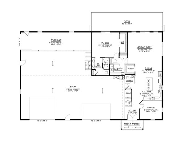 Barndominium Floor Plan - Main Floor Plan #1064-356