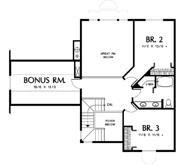 Home Plan - Tudor Floor Plan - Upper Floor Plan #48-211