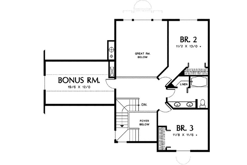 House Design - Floor Plan - Upper Floor for Tudor House Plan #48-211 - 4 bed, 2.5 bath