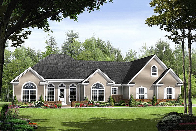 Architectural House Design - Ranch Exterior - Front Elevation Plan #21-240