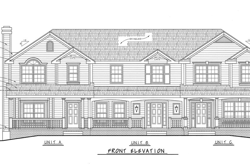 Home Plan - Exterior - Front Elevation 4 for Traditional House Plan #20-402 - 3 bed, 2.5 bath