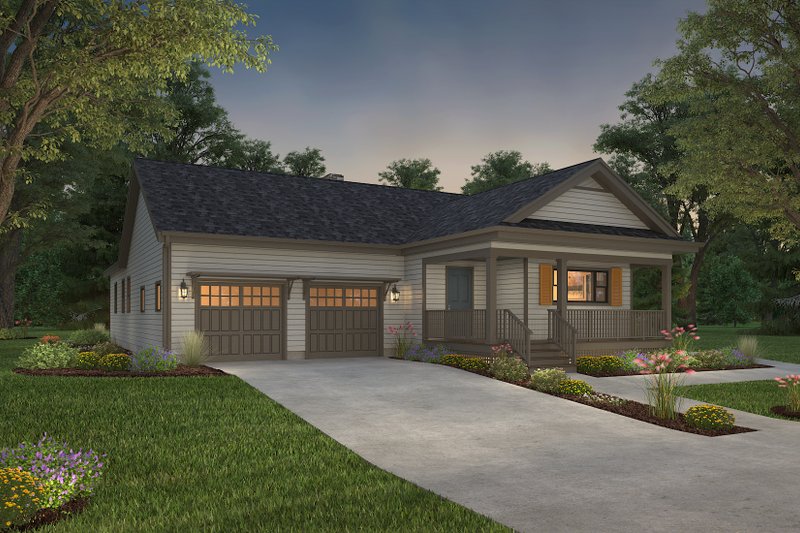 Architectural House Design - Exterior - Front Elevation 5 for Country House Plan #497-42 - 3 bed, 2 bath