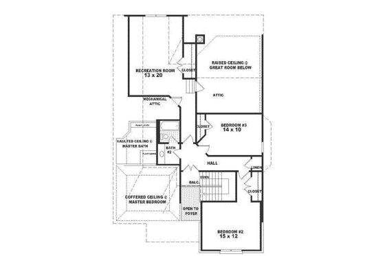 Floor Plan - Upper Floor for Traditional House Plan #81-267 - 3 bed, 2.5 bath