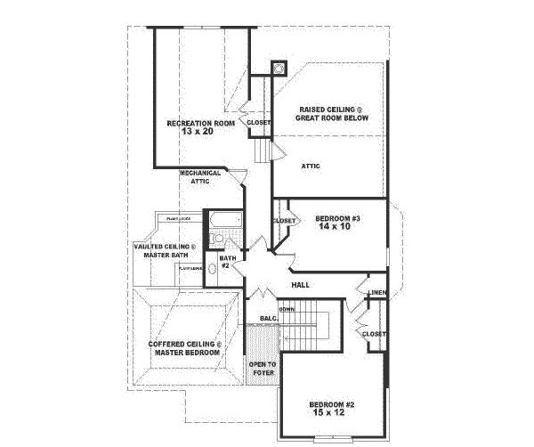 Floor Plan - Upper Floor for Traditional House Plan #81-267 - 3 bed, 2.5 bath