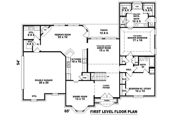 Floor Plan - Main Floor for European House Plan #81-1071 - 3 bed, 3 bath