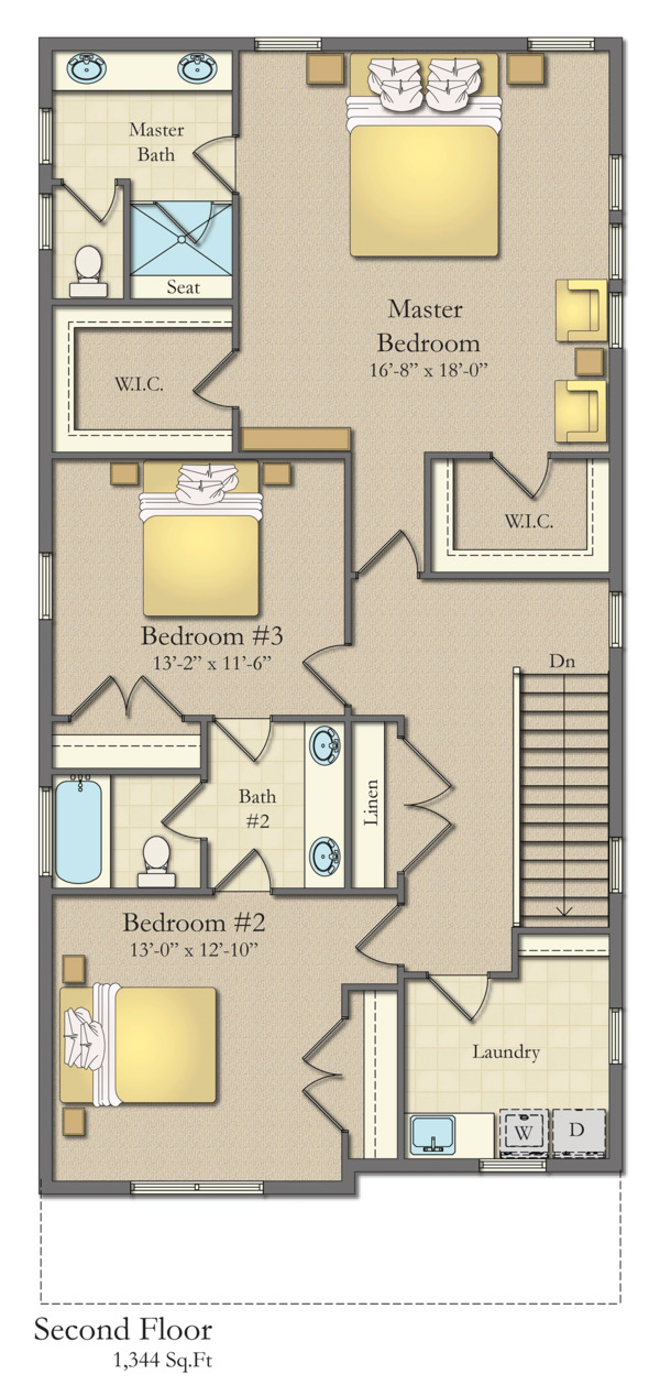 House Plan Design - Traditional Floor Plan - Upper Floor Plan #1057-13