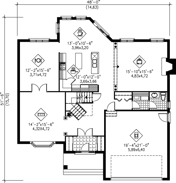 Traditional Floor Plan - Main Floor Plan #25-2219