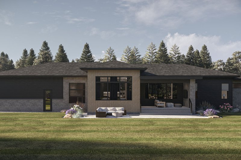 Architectural House Design - Exterior - Rear Elevation for Modern House Plan #455-823 - 3 bed, 2.5 bath