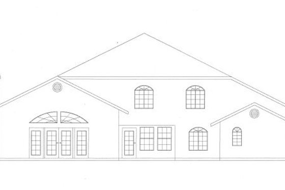 Exterior - Rear Elevation for Mediterranean House Plan #437-33 - 4 bed, 2.5 bath