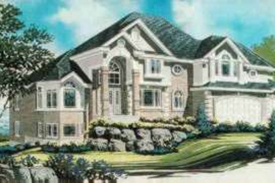 Exterior - Front Elevation for European House Plan #308-190 - 3 bed, 2.5 bath