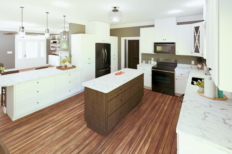 Architectural House Design - Interior - Kitchen for Farmhouse House Plan #44-248 - 4 bed, 3 bath