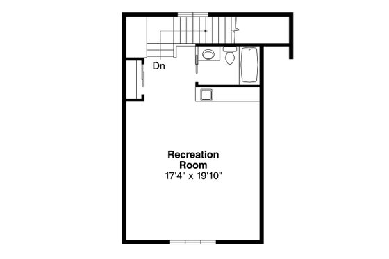 Floor Plan - Upper Floor for Country House Plan #124-993, 1 bath
