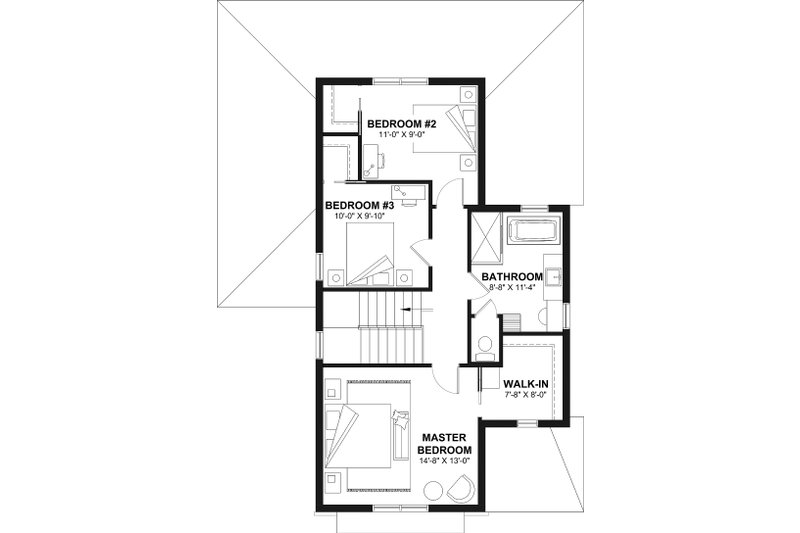 Dream House Plan - Floor Plan - Upper Floor for Farmhouse House Plan #23-741 - 3 bed, 1.5 bath