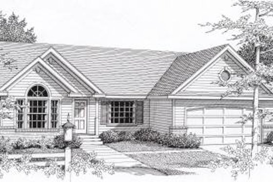 Exterior - Front Elevation for European House Plan #112-136 - 3 bed, 2 bath