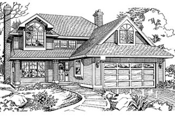 Exterior - Front Elevation for Traditional House Plan #47-172 - 3 bed, 2.5 bath