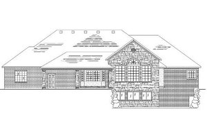 Exterior - Rear Elevation for European House Plan #5-363 - 6 bed, 4 bath