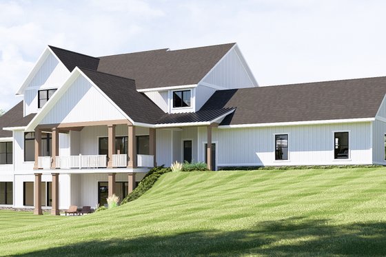 Exterior - Rear Elevation for Farmhouse House Plan #1064-99 - 5 bed, 4.5 bath