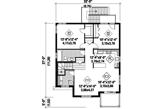 Floor Plan - Upper Floor for European House Plan #25-4355 - 6 bed, 3 bath