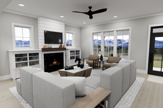 Interior - Family Room for Farmhouse House Plan #51-1262 - 3 bed, 3.5 bath