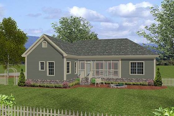 Exterior - Rear Elevation for Traditional House Plan #56-558 - 4 bed, 3 bath