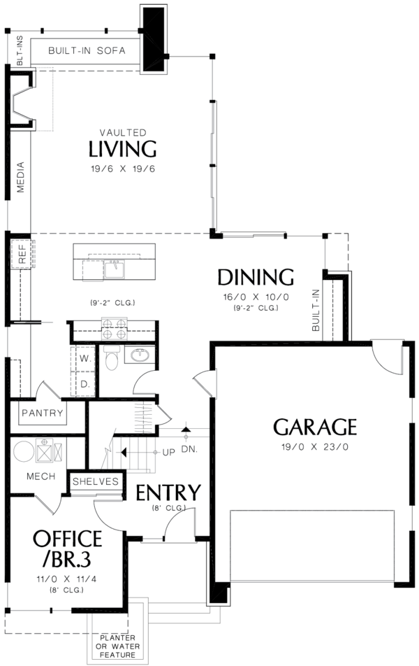 Architectural House Design - Contemporary Floor Plan - Main Floor Plan #48-692