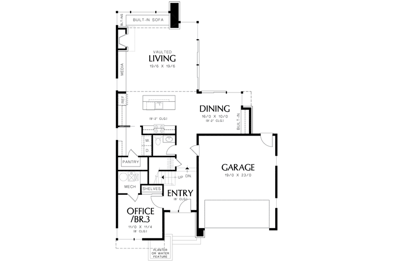 Architectural House Design - Floor Plan - Main Floor for Contemporary House Plan #48-692 - 3 bed, 2.5 bath