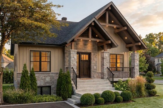 Exterior - Front Elevation 4 for Bungalow House Plan #23-2812 - 2 bed, 1 bath